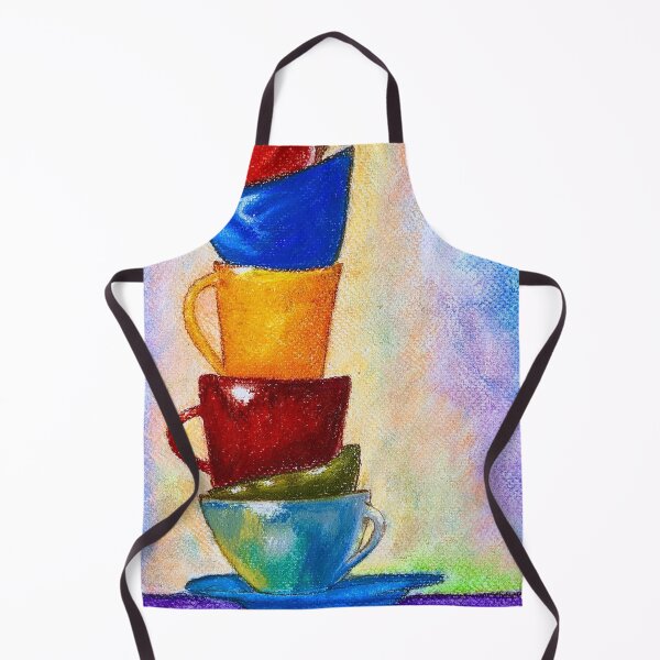 Item preview, Piled cups colorful pastel art designed and sold by StarlightTales.
