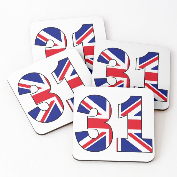 Item preview, Number 31 with UK flag on the background designed and sold by AllShirts21.