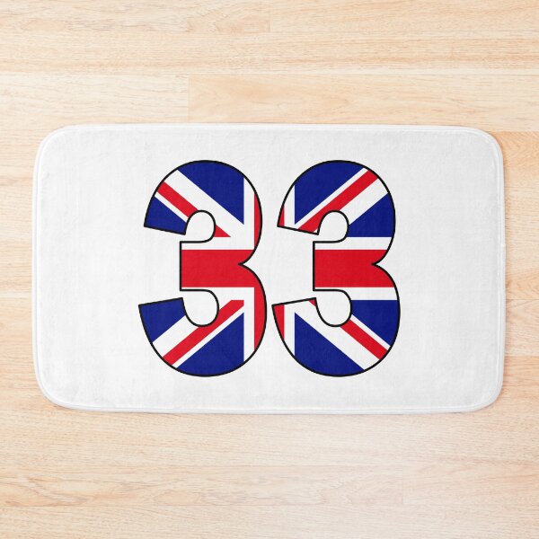 Item preview, Number 33 with UK flag on the background designed and sold by AllShirts21.