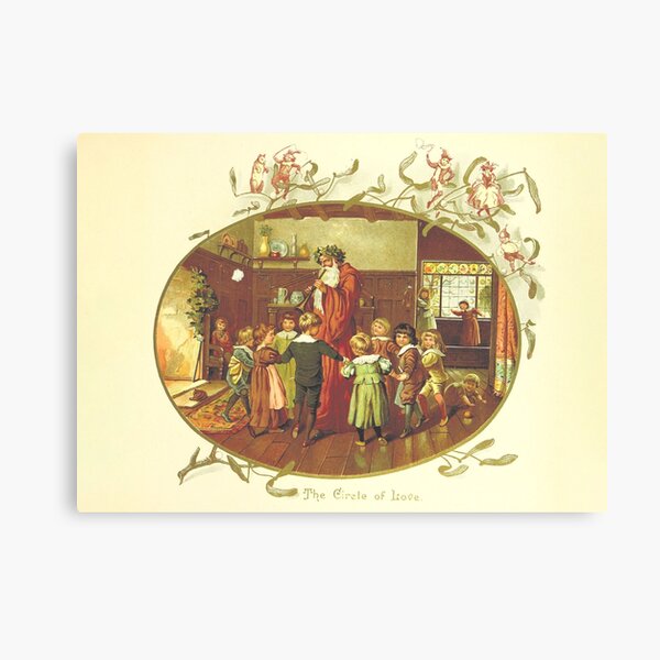 Vintage Christmas Card from The Coming of Father Christmas (1894) Canvas Print