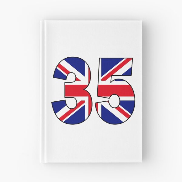 Item preview, Number 35 with UK flag on the background designed and sold by AllShirts21.