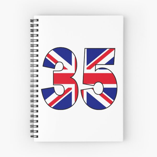 Item preview, Number 35 with UK flag on the background designed and sold by AllShirts21.