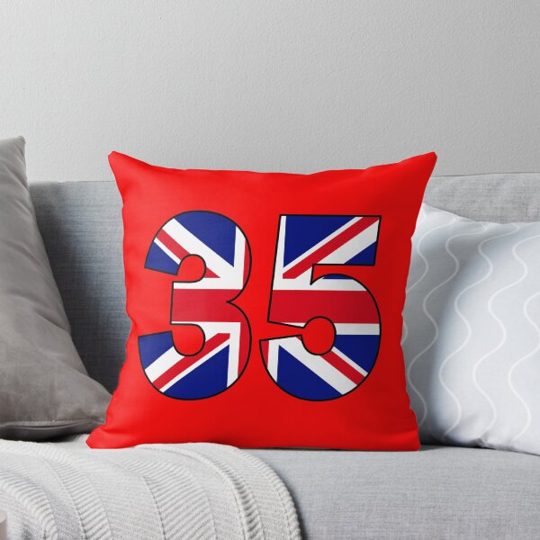 Item preview, Number 35 with UK flag on the background designed and sold by AllShirts21.
