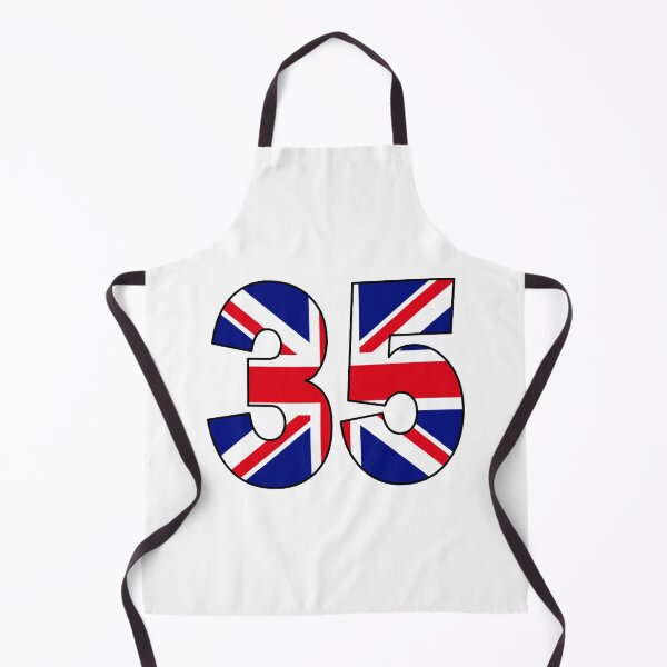 Item preview, Number 35 with UK flag on the background designed and sold by AllShirts21.