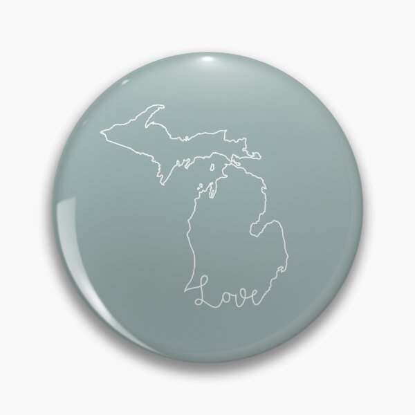 Item preview, Michigan Cursive Love Home State Outline designed and sold by GreatLakesLocal.