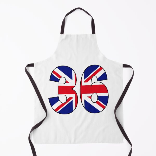 Item preview, Number 36 with UK flag on the background designed and sold by AllShirts21.