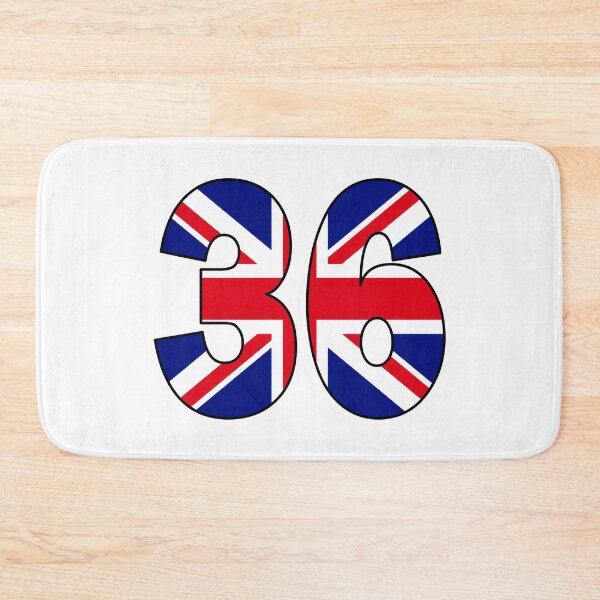 Item preview, Number 36 with UK flag on the background designed and sold by AllShirts21.