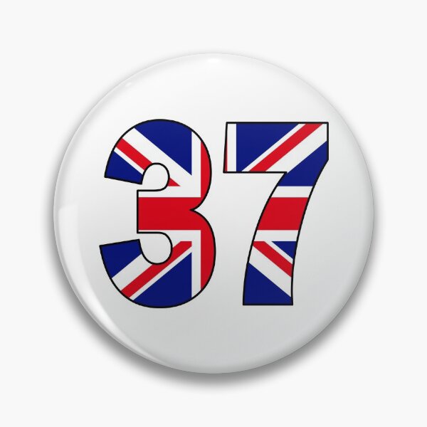 Item preview, Number 37 with UK flag on the background designed and sold by AllShirts21.