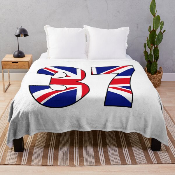 Item preview, Number 37 with UK flag on the background designed and sold by AllShirts21.