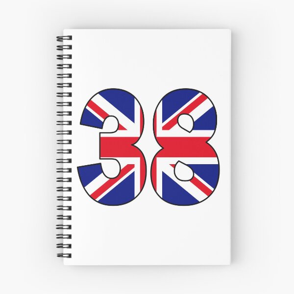 Item preview, Number 38 with UK flag on the background designed and sold by AllShirts21.