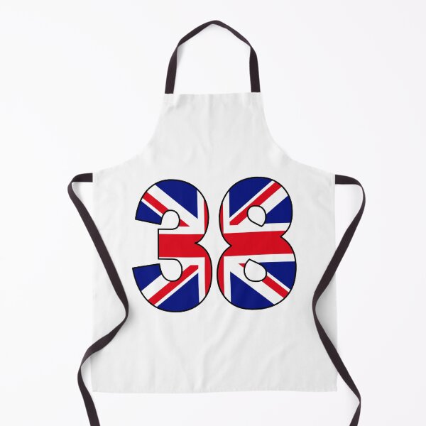 Item preview, Number 38 with UK flag on the background designed and sold by AllShirts21.
