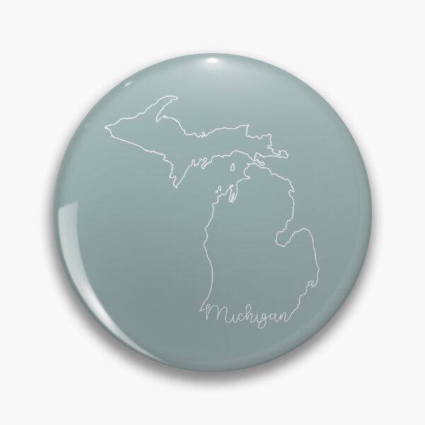 Item preview, Michigan Cursive State Outline designed and sold by GreatLakesLocal.
