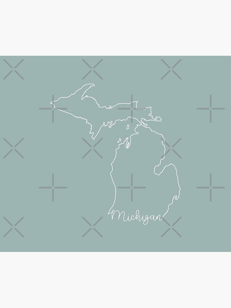 Michigan Cursive State Outline by GreatLakesLocal