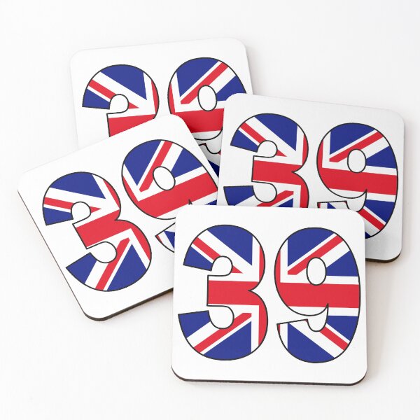 Item preview, Number 39 with UK flag on the background designed and sold by AllShirts21.