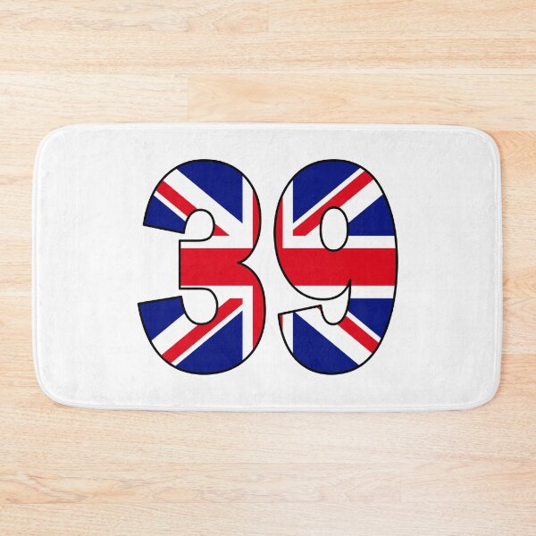 Item preview, Number 39 with UK flag on the background designed and sold by AllShirts21.