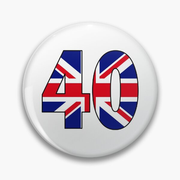 Item preview, Number 40 with UK flag on the background designed and sold by AllShirts21.