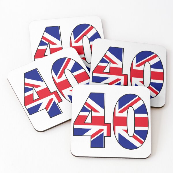 Item preview, Number 40 with UK flag on the background designed and sold by AllShirts21.