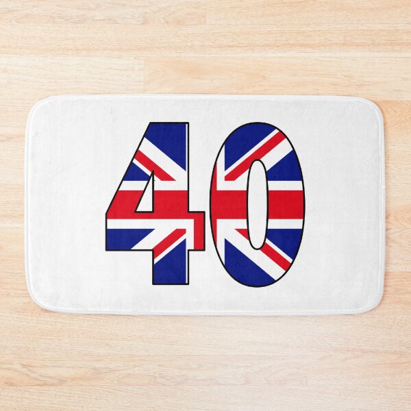 Item preview, Number 40 with UK flag on the background designed and sold by AllShirts21.