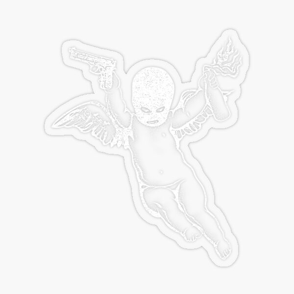 Angel Wings Gun Stickers Redbubble - angel core roblox