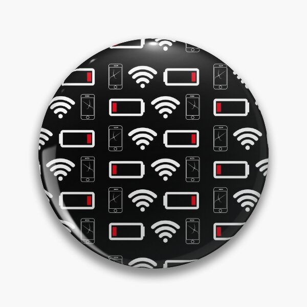Item preview, Geek Patterns Design, Funny Broken Screen Low Battery Wi-Fi Disaster Gift  designed and sold by PrintOfi.