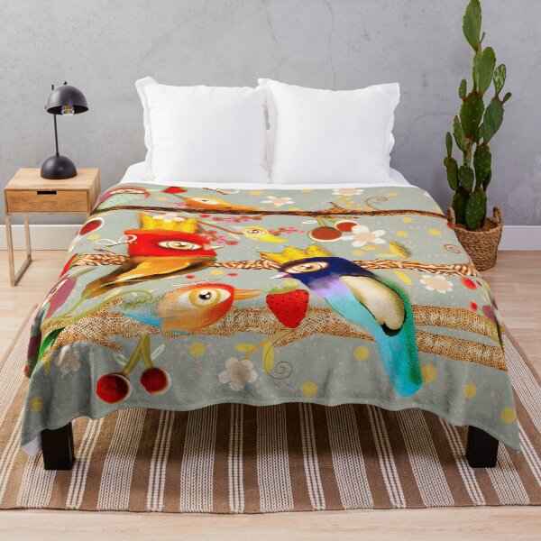 Item preview, Sage Green landscape love birds daisies designed and sold by rupydetequila.
