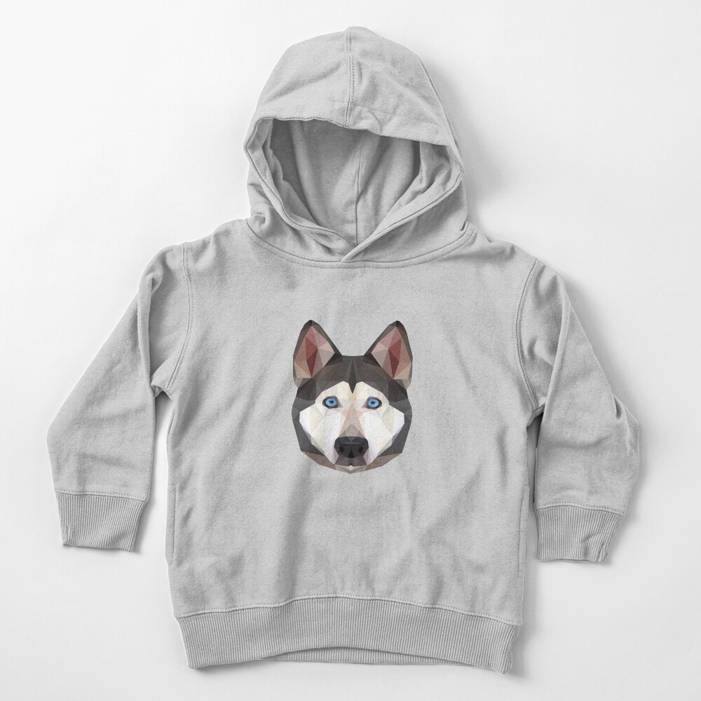 "Dog Husky Polygonal Art D3" Toddler Pullover Hoodie for Sale by