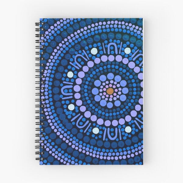 Item preview, Aboriginal Art Gathering Mandala Blue designed and sold by GhostGumDesigns.