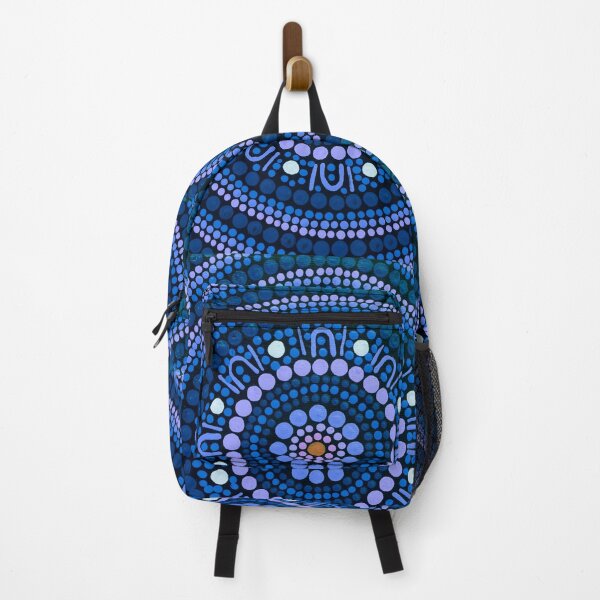 Item preview, Aboriginal Art Gathering Mandala Blue designed and sold by GhostGumDesigns.