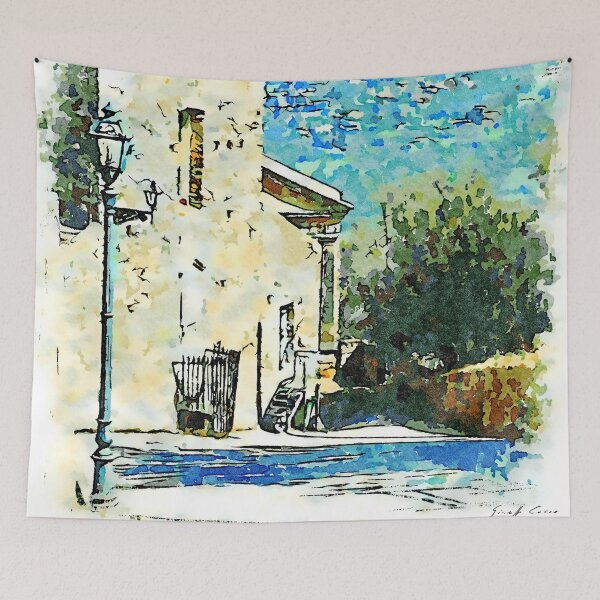 Item preview, Glimpse with buildings and landscape designed and sold by Giuseppe Cocco.