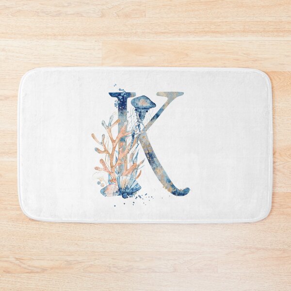 Item preview, K Underwater Jellyfish Monogram designed and sold by DesignbyBFD.