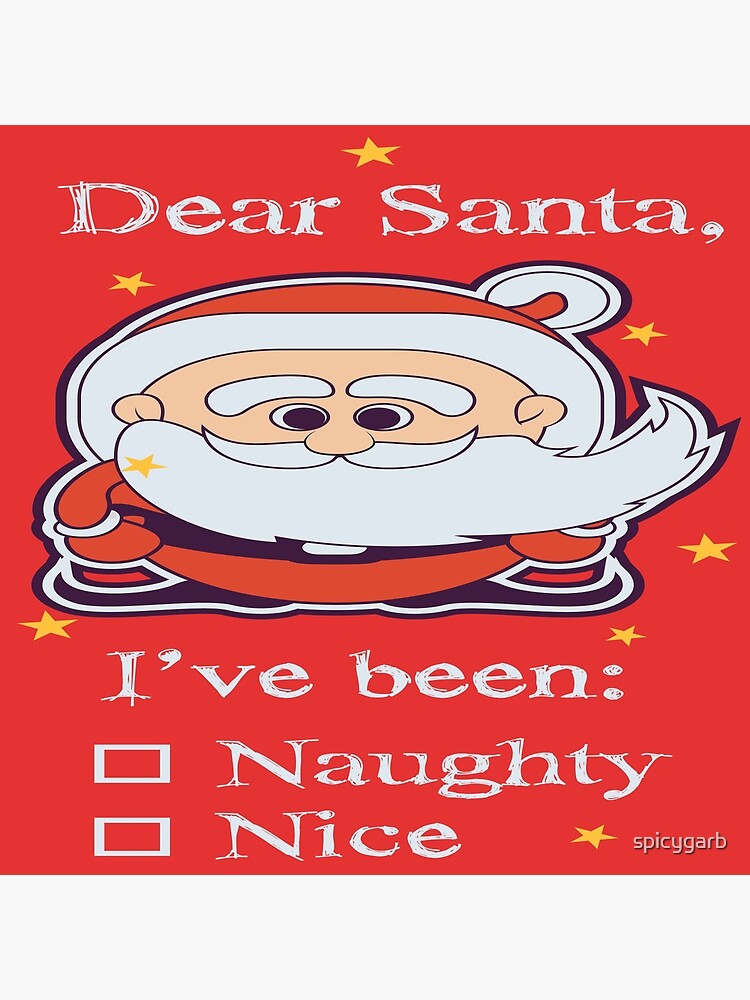 Christmas Dear Santa Naughty Or Nice Poster For Sale By Spicygarb Redbubble