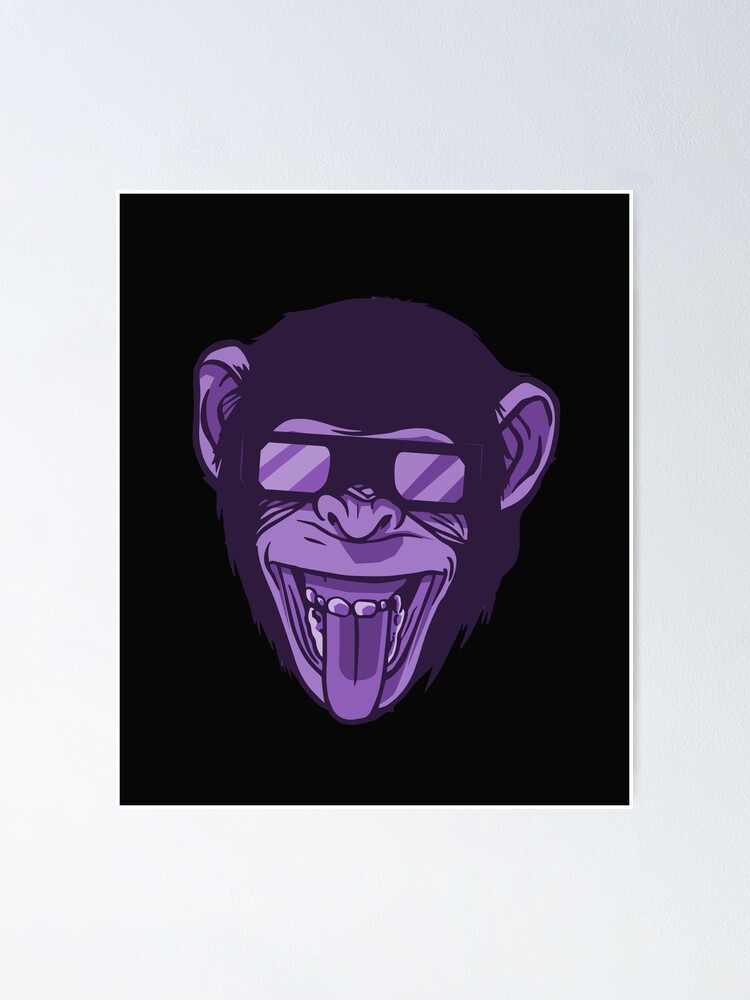 Monkey with sunglasses Poster - Main Image