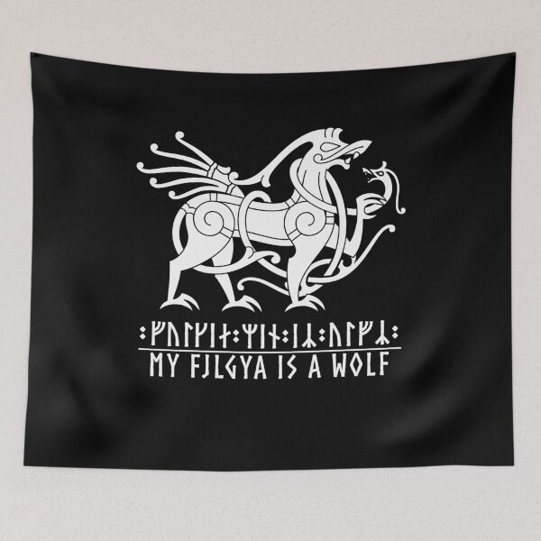 Item preview, Viking Runic Quote Wolf Fylgia designed and sold by Helgi-chris.