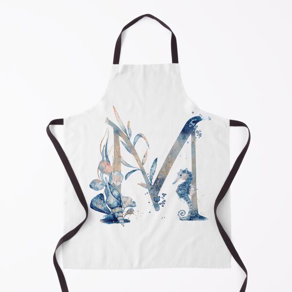 Item preview, M Underwater Seahorse Monogram designed and sold by DesignbyBFD.