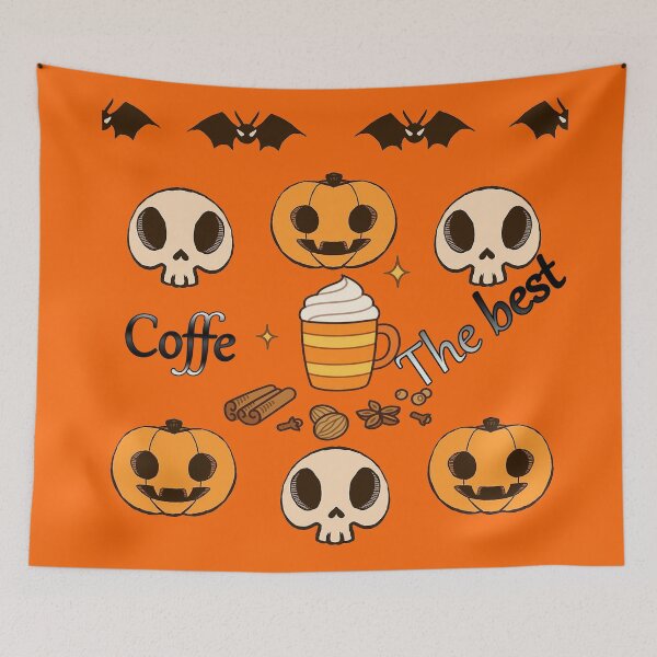 Item preview, Pumpkin + Coffe : Cute halloween gift for coffe lover, kid siblings designed and sold by FunnyDio.