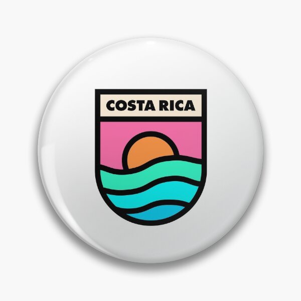 Artikelvorschau, Costa Rica Retro Badge Black Lines entworfen und verkauft von modeoftravel.