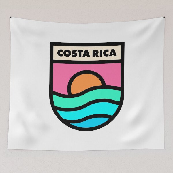 Item preview, Costa Rica Retro Badge Black Lines designed and sold by modeoftravel.