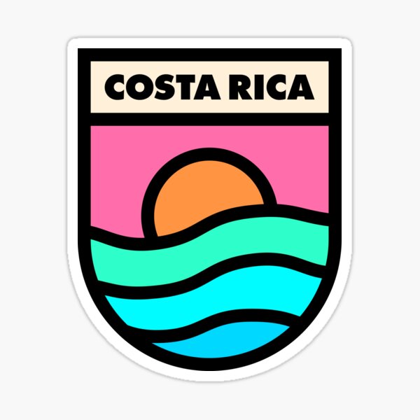 Item preview, Costa Rica Retro Badge Black Lines designed and sold by modeoftravel.