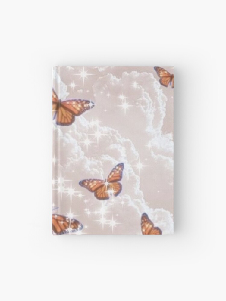 Aesthetic Clouds X Butterflies With Sparkle Effect Hardcover Journal By Reverie24 Redbubble redbubble