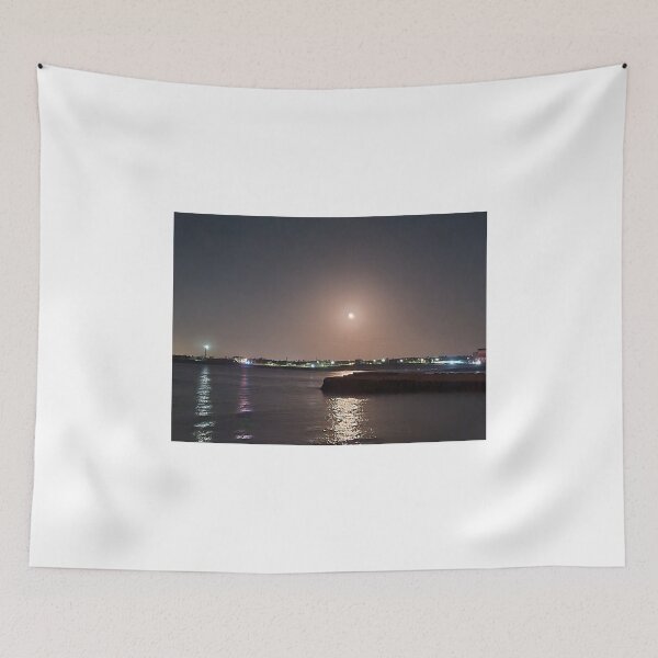 Item preview, Peaceful night view of fishing village in jeju island of south korea. designed and sold by human8891.