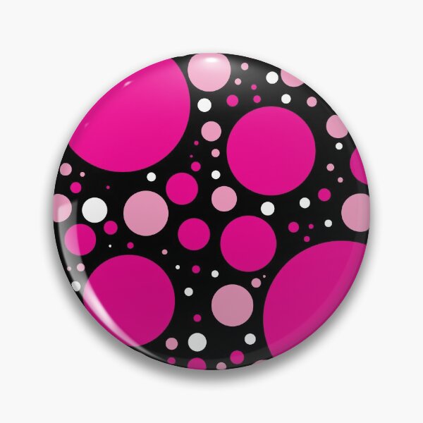 Item preview, Scattered Polka Dots in Pink Tones on Black Background designed and sold by Bumblefuzzies.