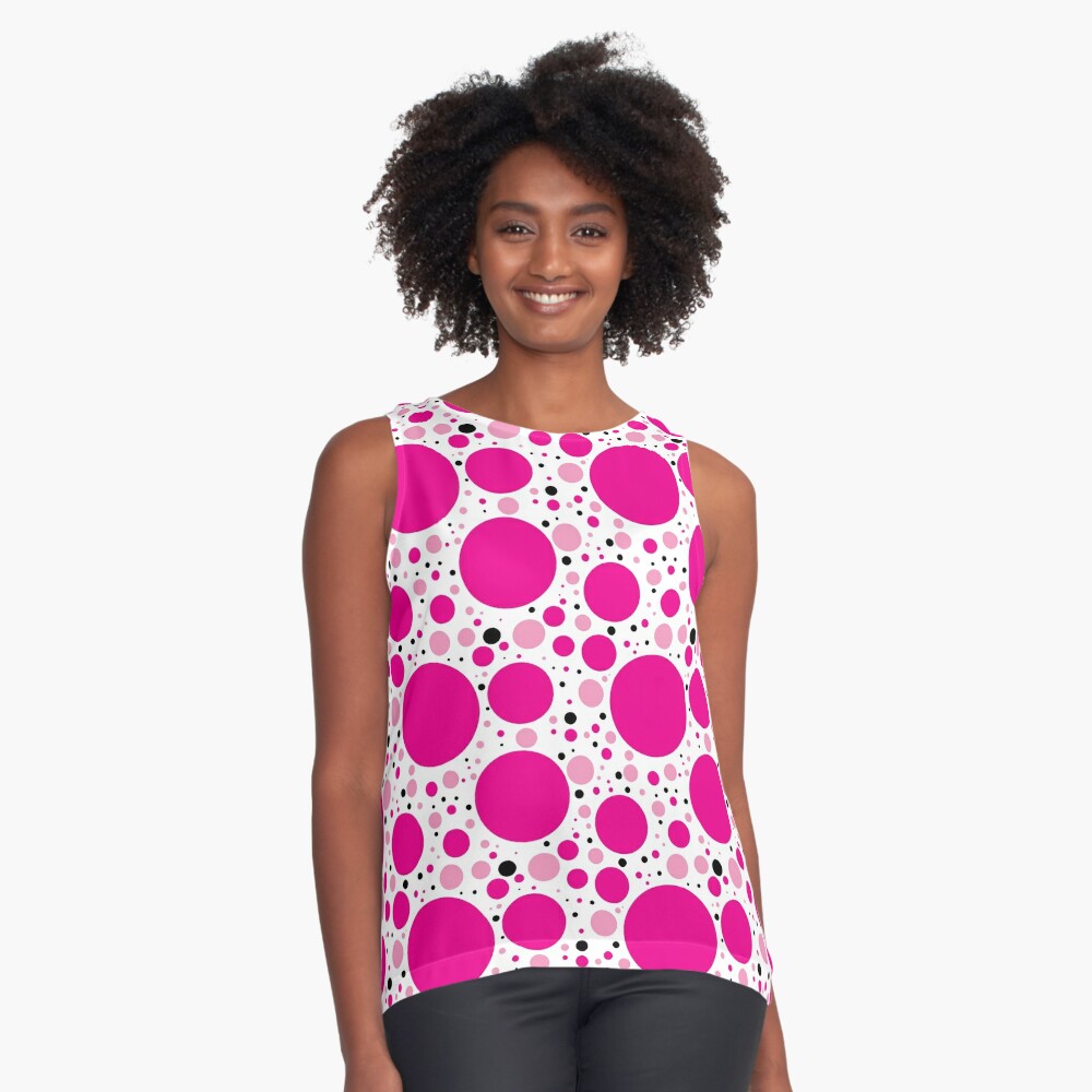 Morning Melodies Polka-Dot Tank Top- Pink & Off-White – The Pulse