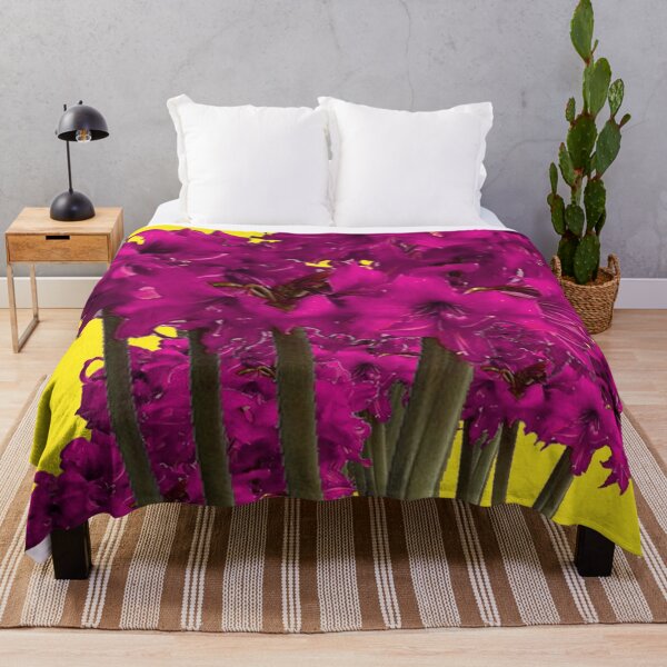 Item preview, PURPLE AMARYLLIS GARDEN ON GOLDEN YELLOW ART designed and sold by sharlesart.