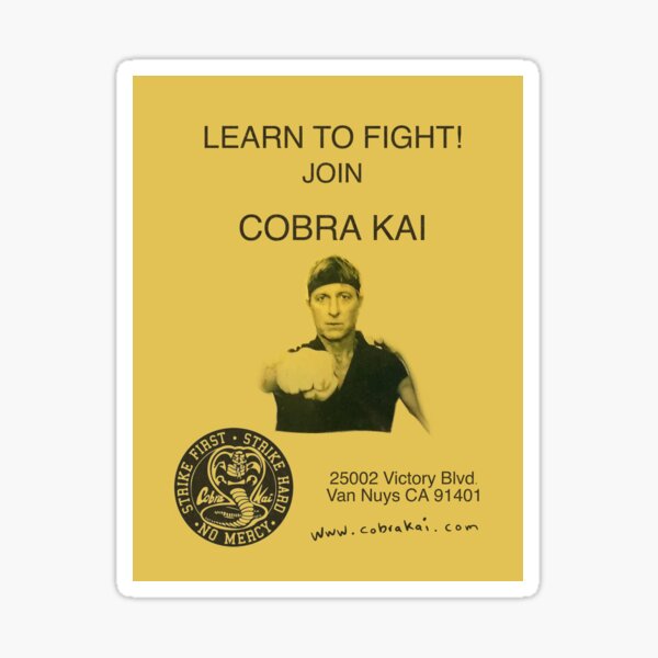 Apprenez à combattre! Rejoignez Cobra Kai Poster Sticker