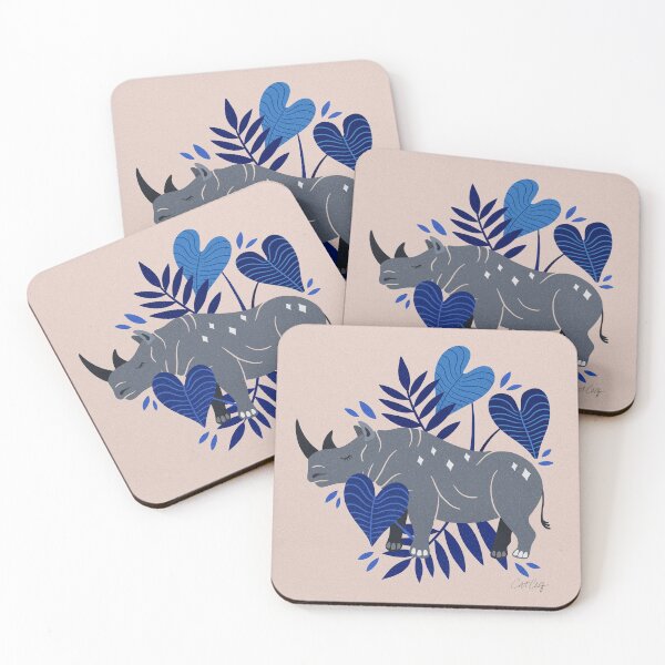 Item preview, Sumatran Rhino – Blue & Grey designed and sold by Cat Coquillette.
