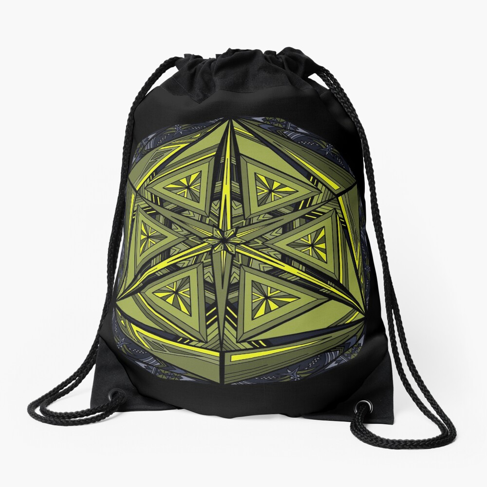 Sticky Weeds Mandala Drawstring Bag