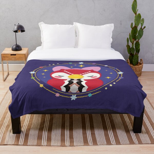 Animal Crossing Celeste Wishing For A Better Year Dark Background Throw Blanket