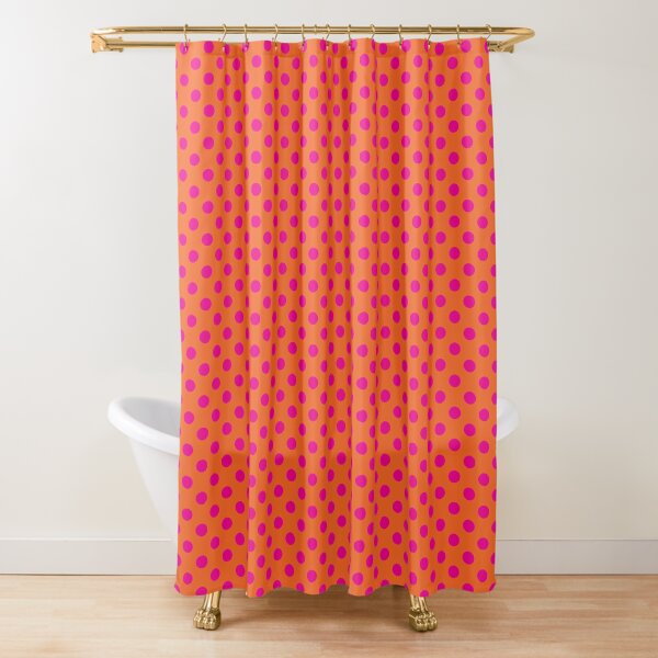 Item preview, Pink Polka Dots on Orange Background designed and sold by Bumblefuzzies.