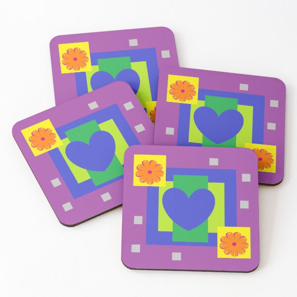 Item preview, Abstract Multicolored Pattern with Blue Hearts designed and sold by Sendreka.