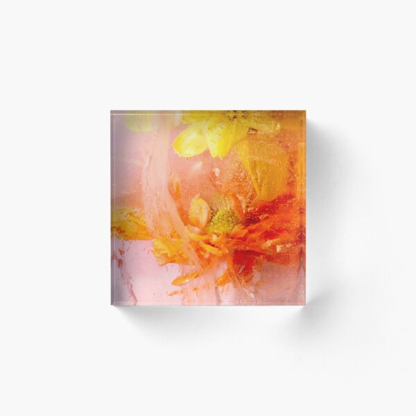 Orange and Yellow Daisies Acrylic Block